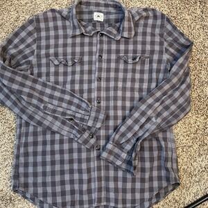 J Crew Shirt Mens Sz‎ XL Gray/Navy Buffalo Check Plaid Long Sleeve Casual